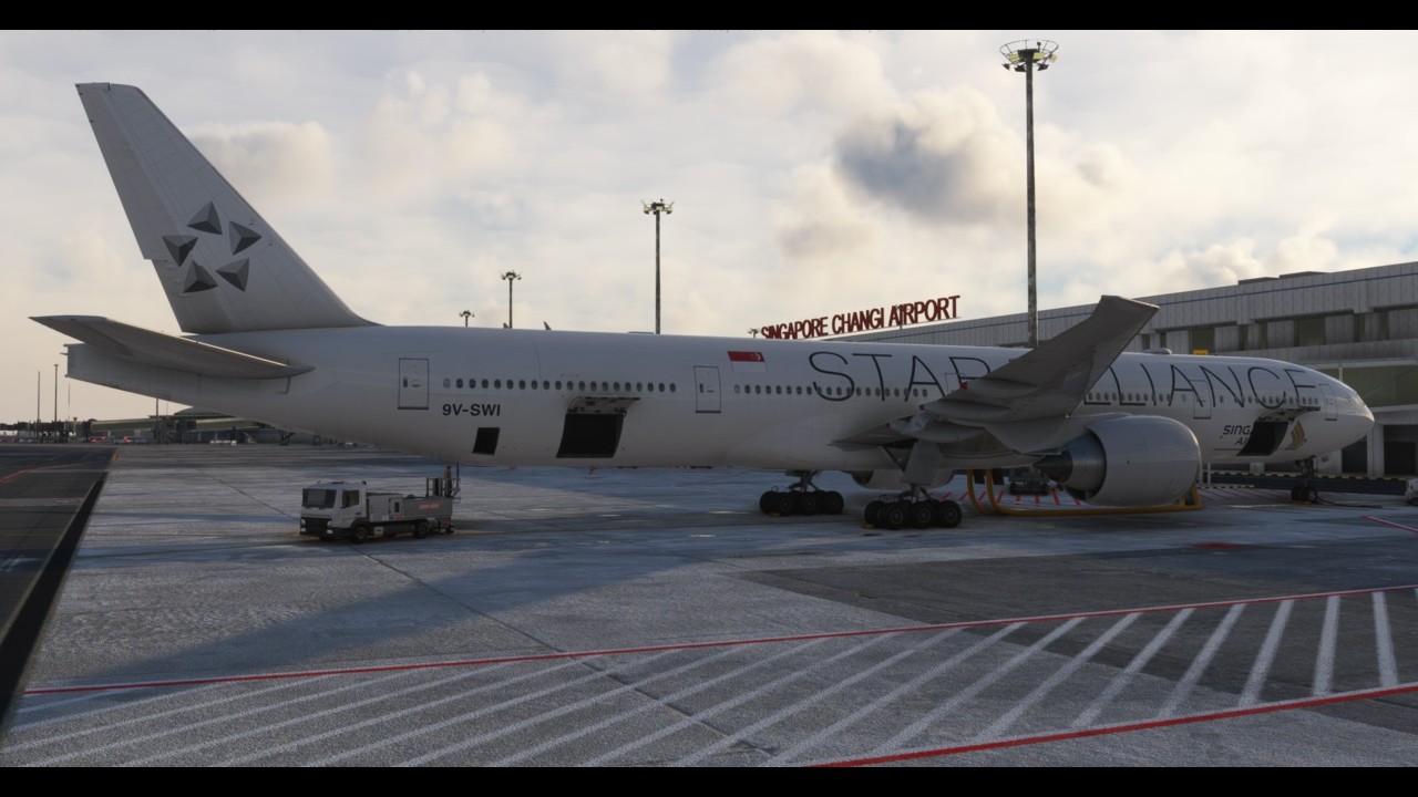 MSFS20 - PMDG B77W - Cloudy & Misty Morning Arrival Into Singapore Changi RW02L - SIAV Group - SQ879