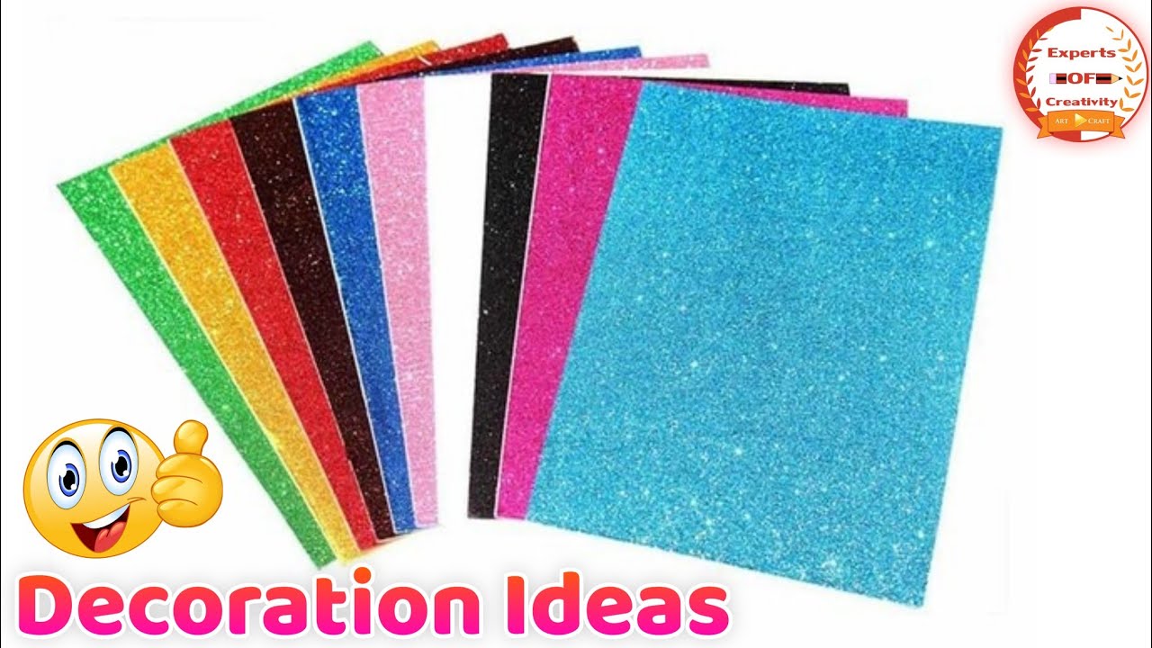 Glitter Sheet Decoration Ideas | Glitter Foam Sheet Craft Ideas | Best Out Of Waste |Glitter Flowers