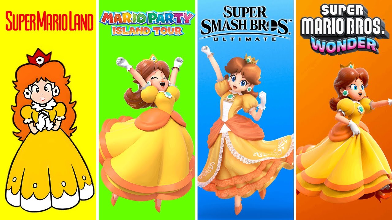 Evolution of Princess Daisy in Super Mario Series (1989-2025)