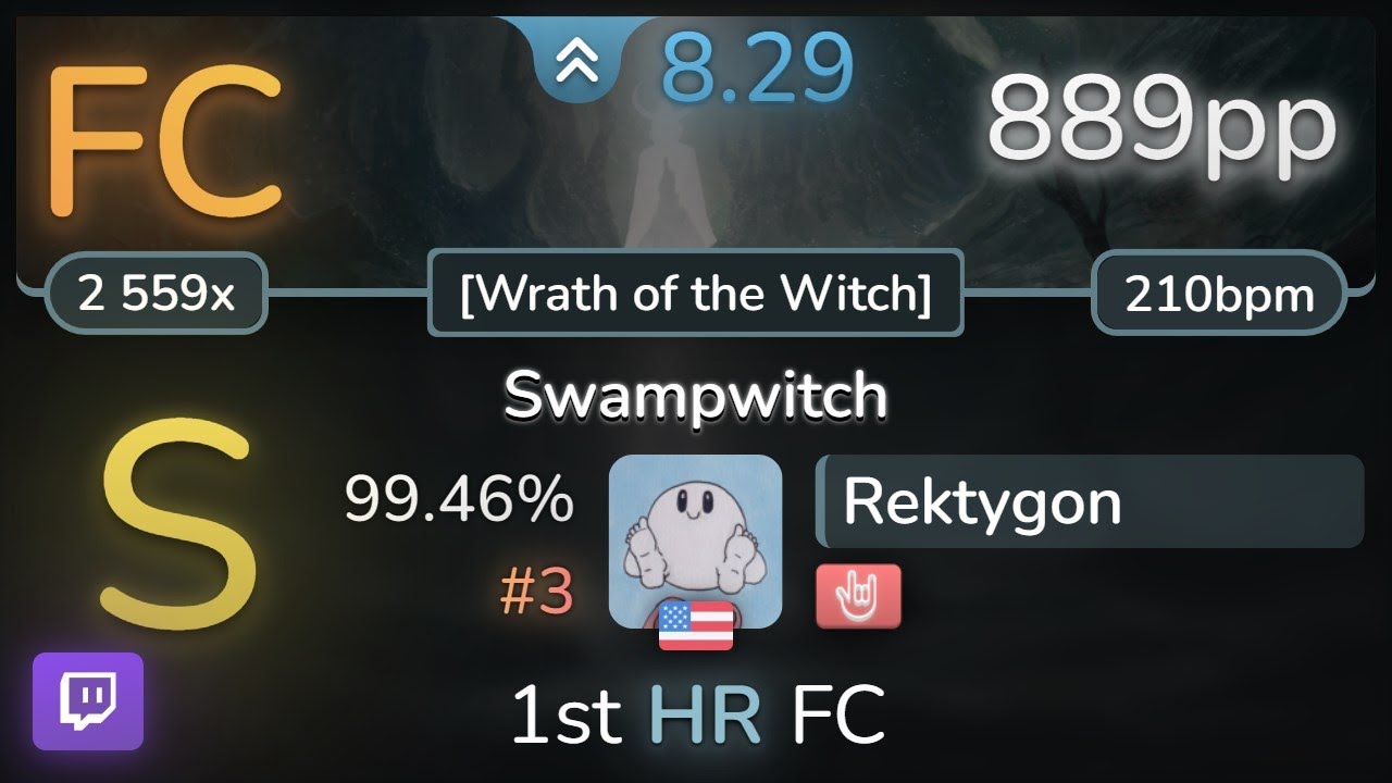 🔴 8.3⭐ Rektygon | Aether Realm - Swampwitch [Wrath of the Witch] +HR 99.46% (#3 889pp FC) - osu!
