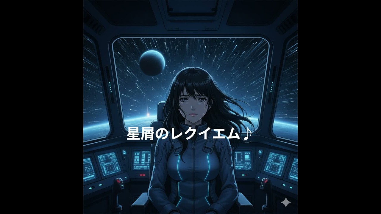 【最高に心地良い音楽】星屑のレクイエム♪・・・音楽が大好きなあなたへ。心に染みるJ-POPをお届けします。1980年代のスペースアニメ風。クールで哀愁漂う女性ボーカルの切なさが伝わってきます。