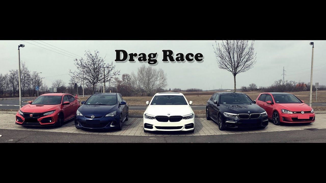 Bmw M550d Vs. Bmw 540d Vs. Astra J OPC Vs. Golf 7 GTi - DRAG RACE!