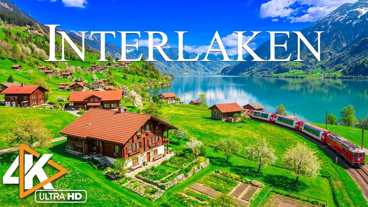 INTERLAKEN SWITZERLAND 4K UHD | Top Travel Destinations in Europe | Drone Nature Film -Calming Music