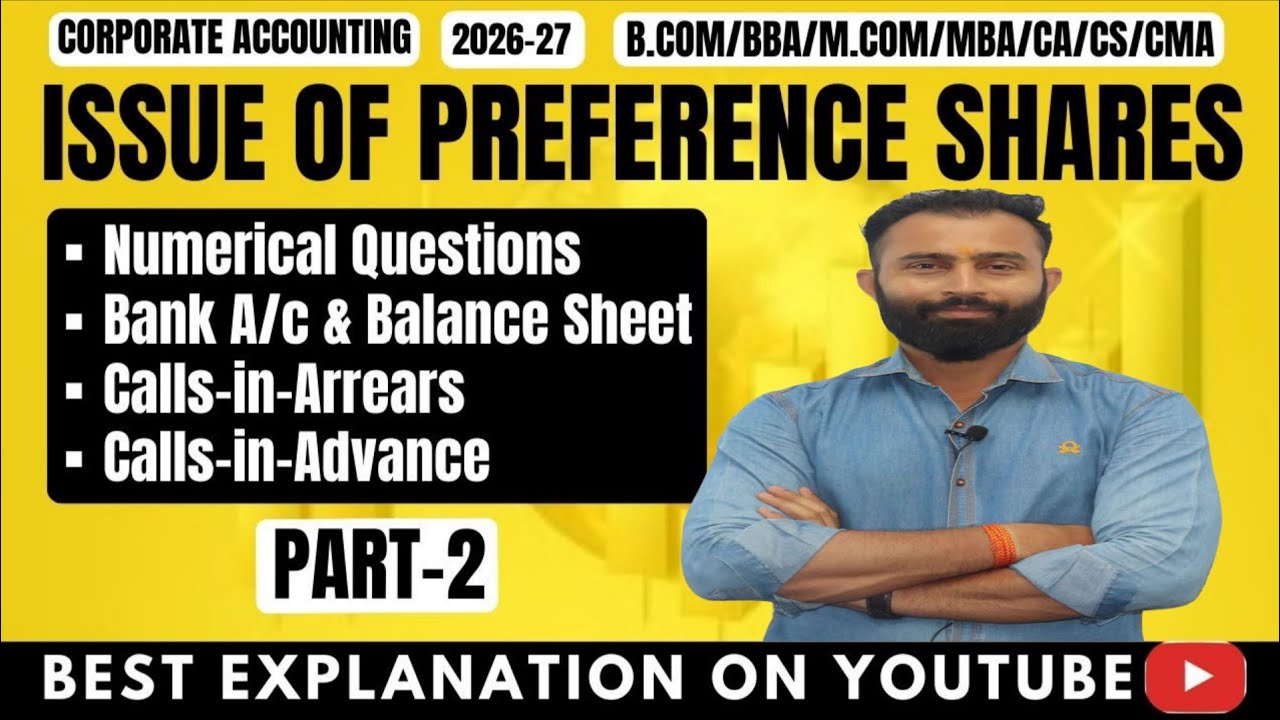 Issue of Preference Shares | Bank A/c | Balance Sheet | Calls in Arrears | Calls in Advance |Part-2 