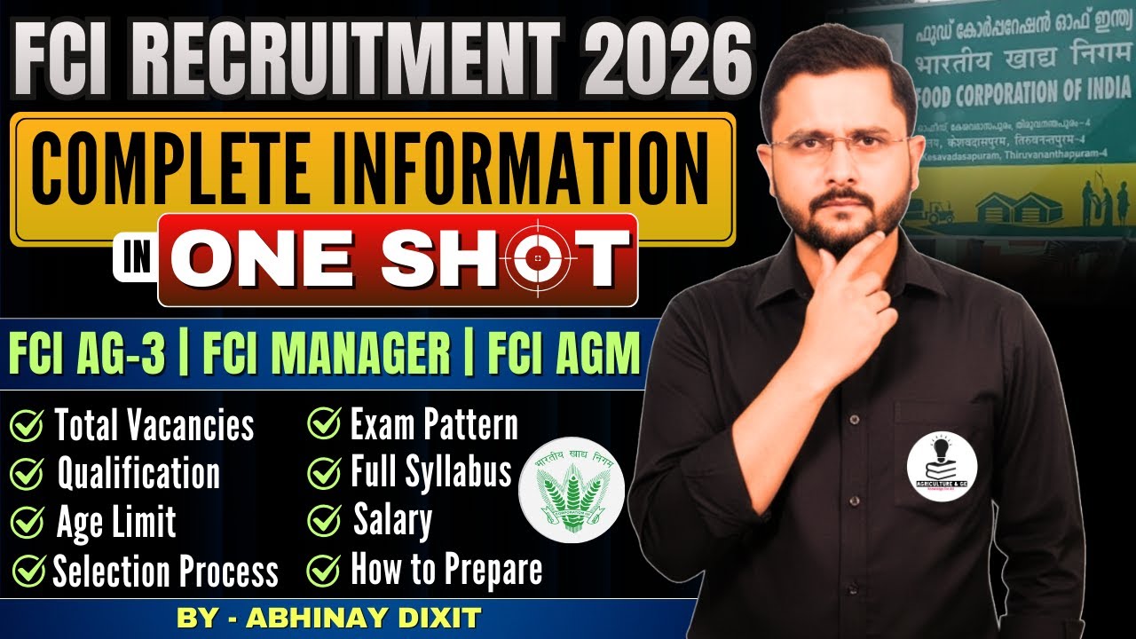 FCI Recruitment 2026 | FCI AG-3, FCI Manager & FCI AGM | Full Information | FCI Vacancy 2026