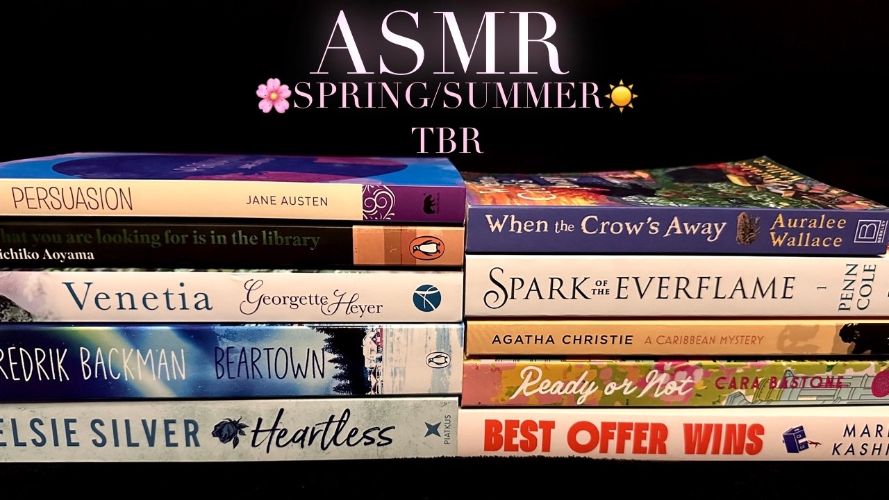 ASMR Whispered Spring/Summer TBR 🌸Tingly & Relaxing Book and Paper Sounds (romance, thriller & more)