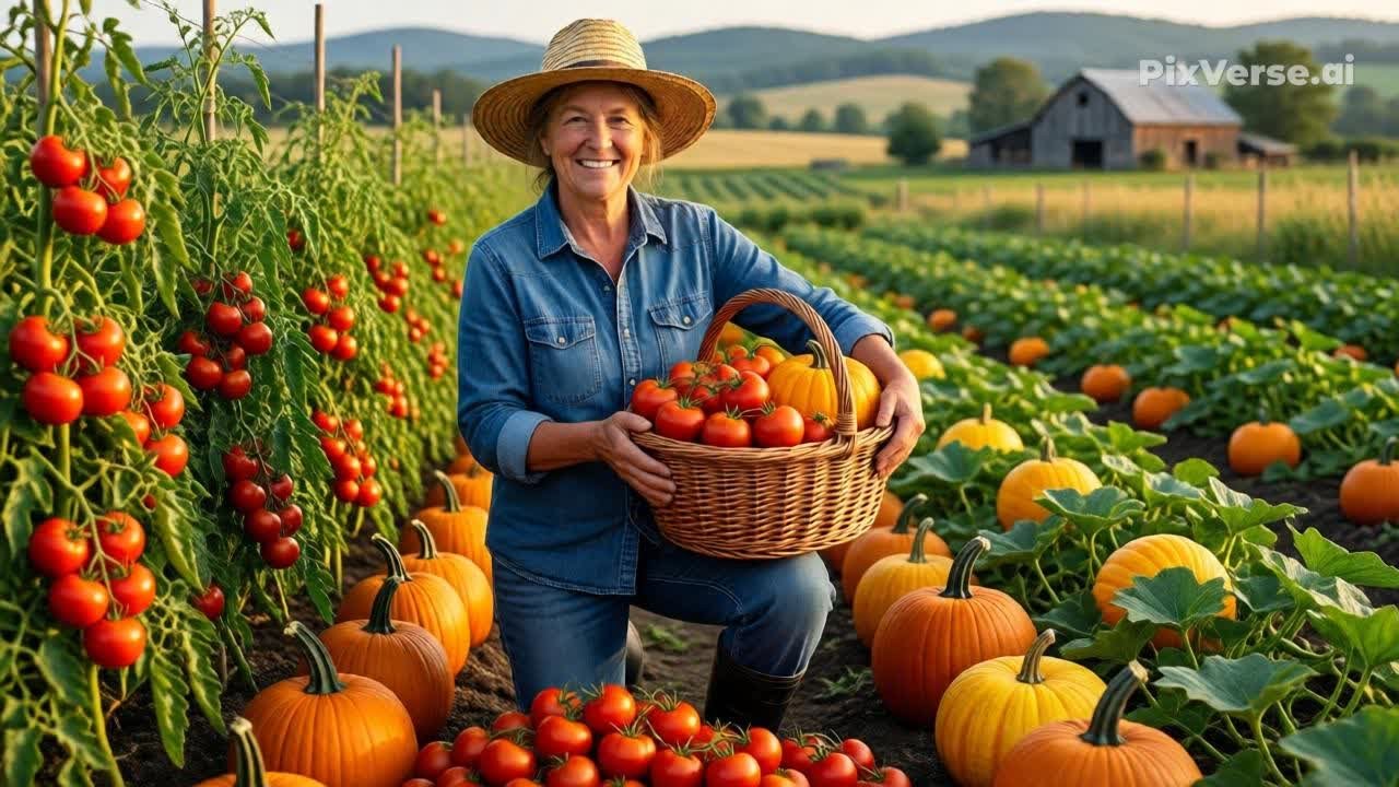 Countryside garden life – Growing and harvesting tomatoes and pumpkins the natural way