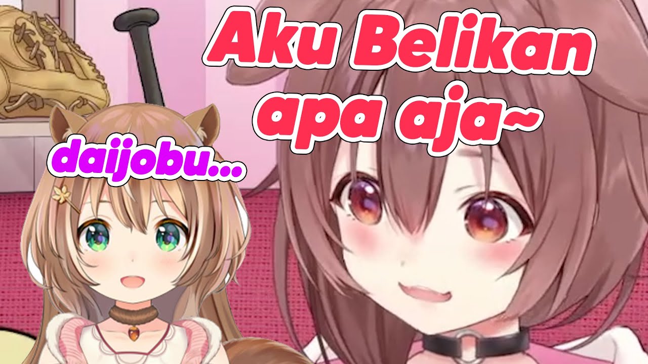 Korone ga tahan sama keimutan Risu ketika bertemu
