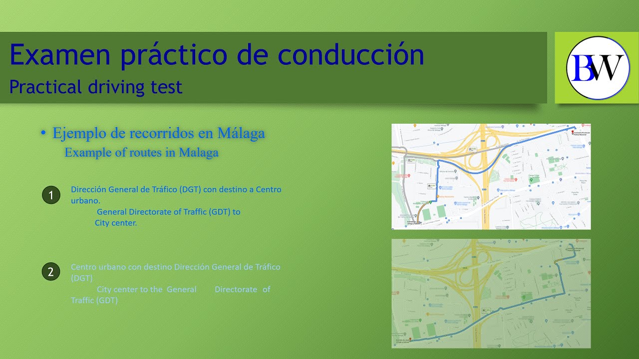 Examen práctico de conducción, Málaga: Recorrido DGT con destino al Centro Urbano.