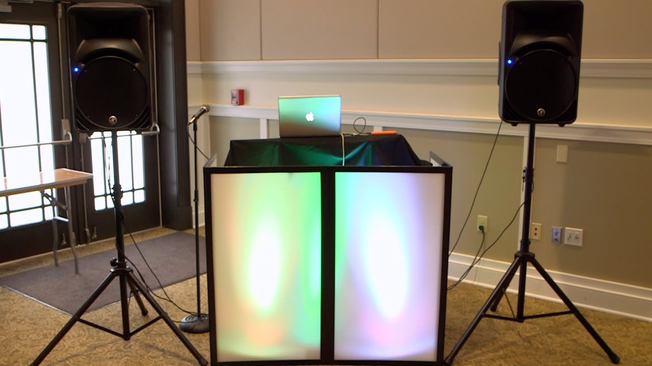 Premium DJ Booth w/ Facade Lit w/ LEDs
