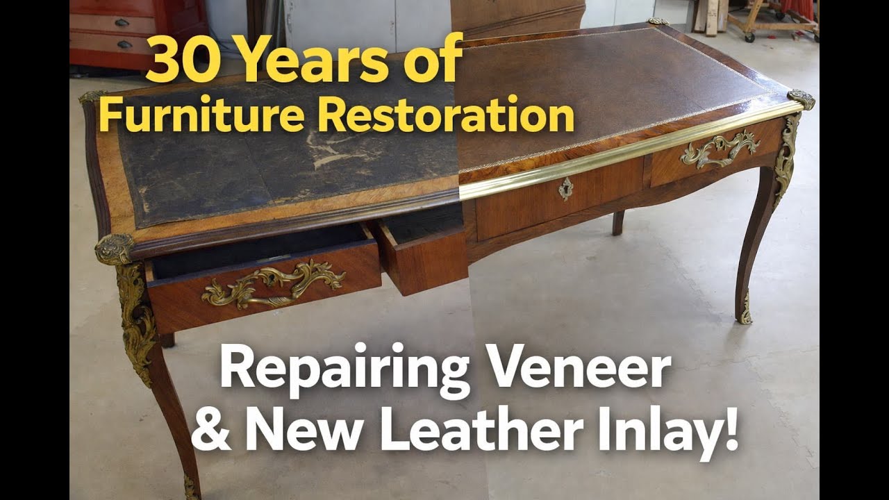 Louis XIV Writing Desk Restoration | Veneer, Leather Inlay & Craftsmanship