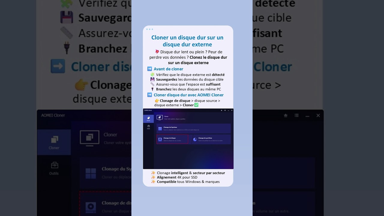 Cloner un disque dur sur un disque dur externe