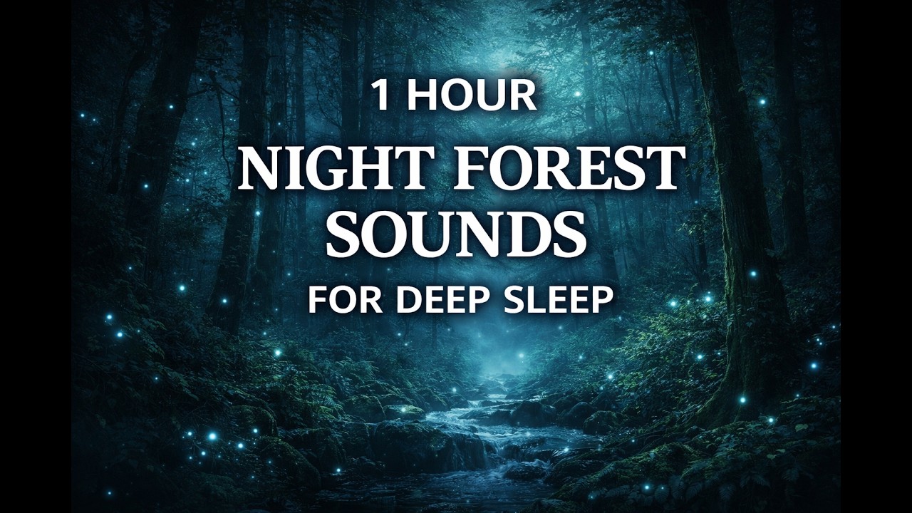 Night Forest Sounds for Deep Sleep (1 Hour) | Frogs and Crickets Ambience