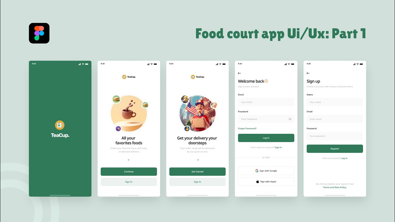 Food Court App UI Design in Figma | Mobile App Design Tutorial (Part 1)