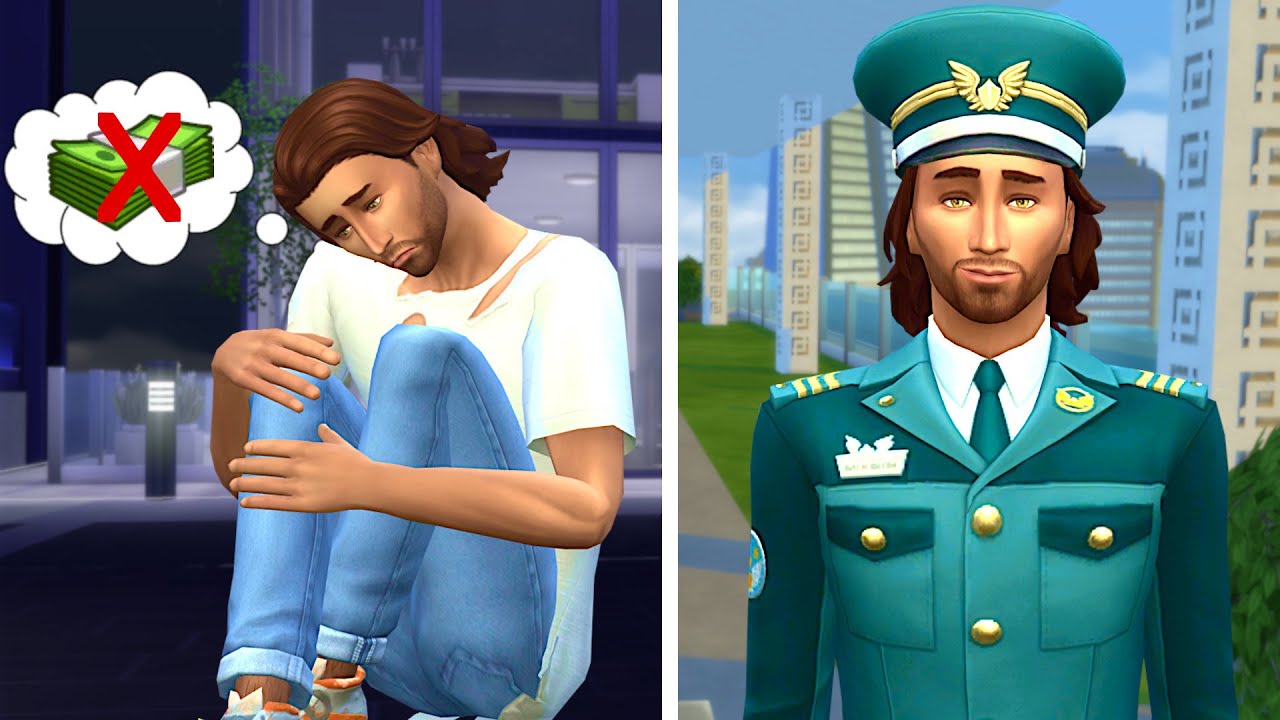 Can this homeless sim get his life together and reach the top of his career? // Sims 4 career