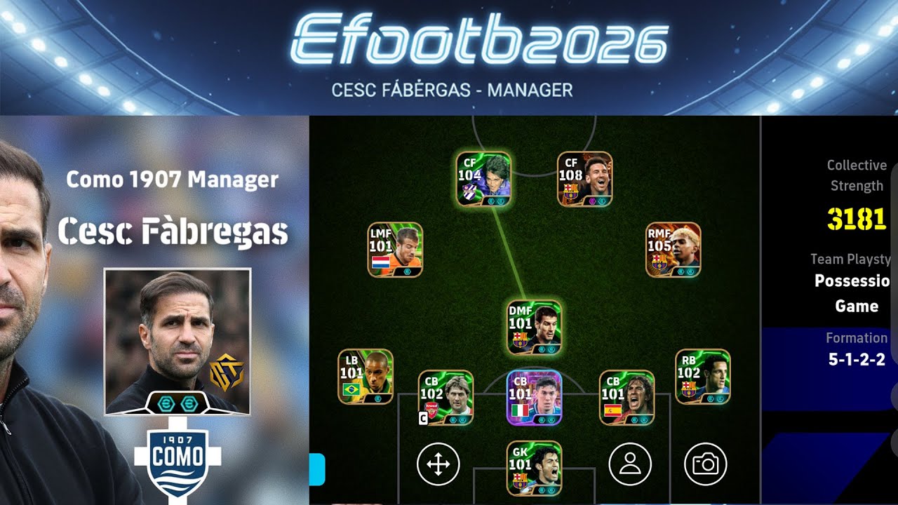The BEST Cesc F&agrave;bregas 5-1-2-2 Formation! | Possession Game DOMINANCE | eFootball 2026 Tactics