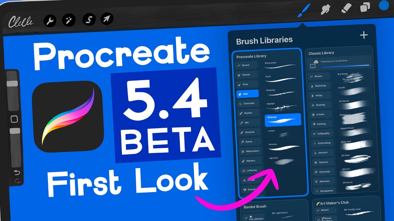 Procreate 5.4 Beta First Look – Huge Brush Library Update!