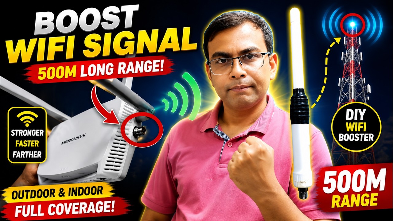 how to , increase wifi signal strength , 500M Range Coverage Outdoor and Indoor ,  wifi booster
