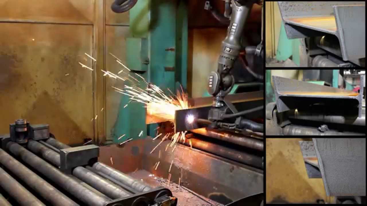 Schifterschnitt brennen an einem IPE400 Stahlträger