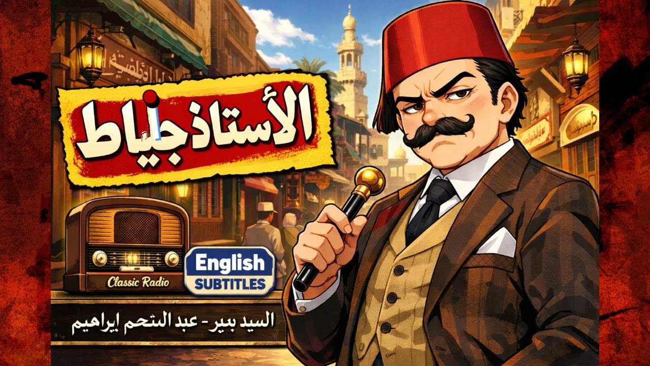 الأستاذ جلياط  تمثيلية اذاعية تراثية ضاحكة جدا   السيد بدير   عبد المنعم ابراهيم  !