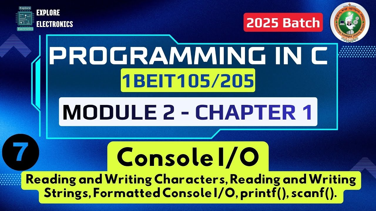 Moduł 2 Programowanie w C: Wejście/wyjście konsoli | Programowanie w C | 1BEIT105/205