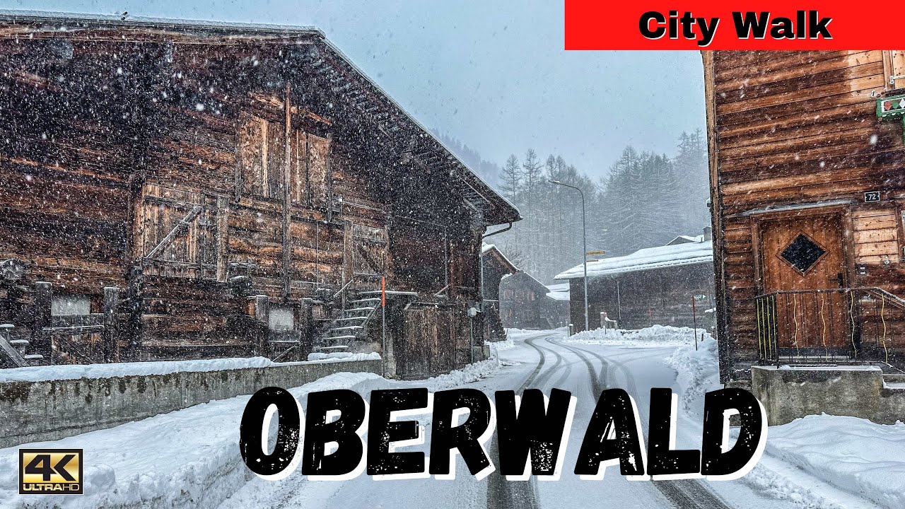 Oberwald Goms | Village Walk In Winter With Snowfall ❄️ Beautiful Snowy Swiss Mountain Village