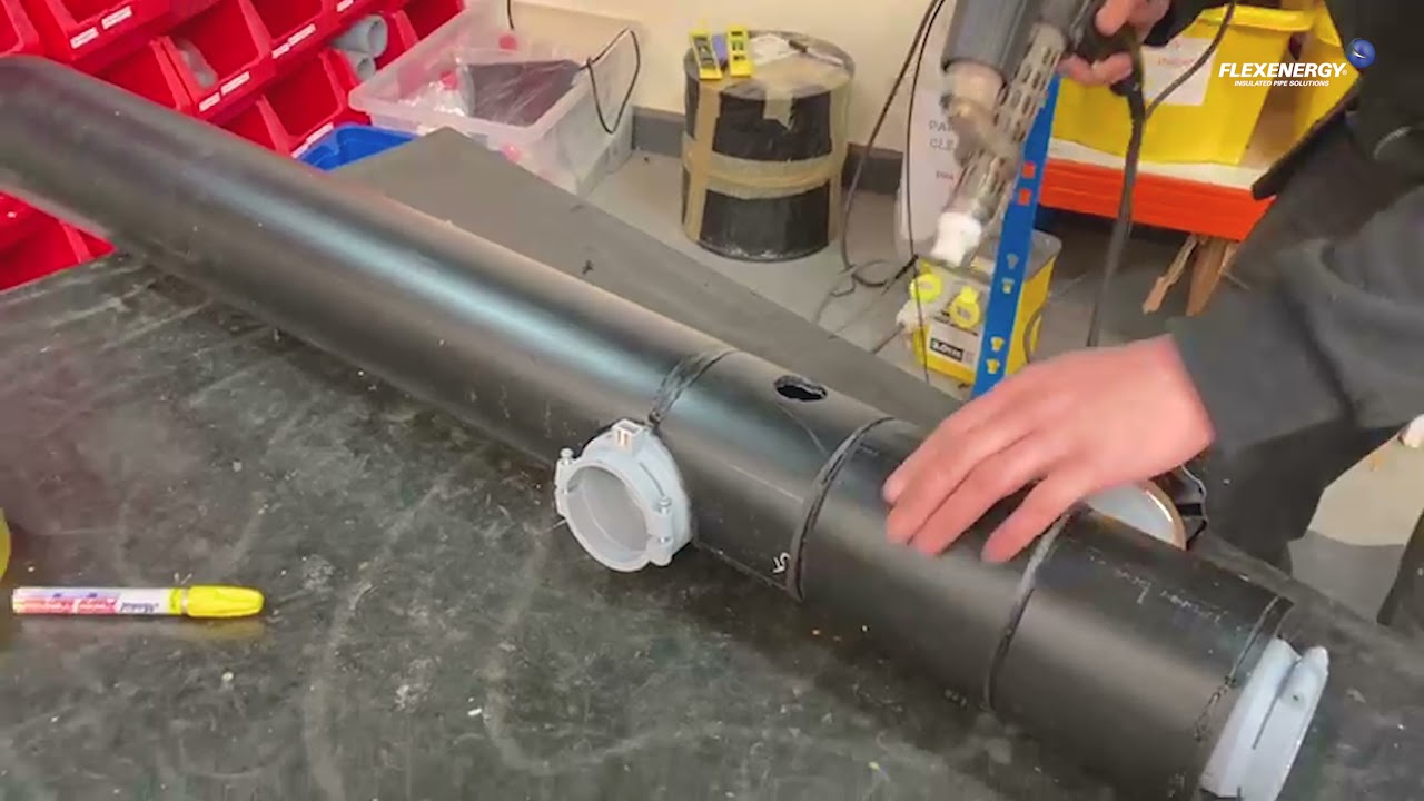 Factory Fabrication of Polybutylene preinsulated pipe for hot and cold water distribution