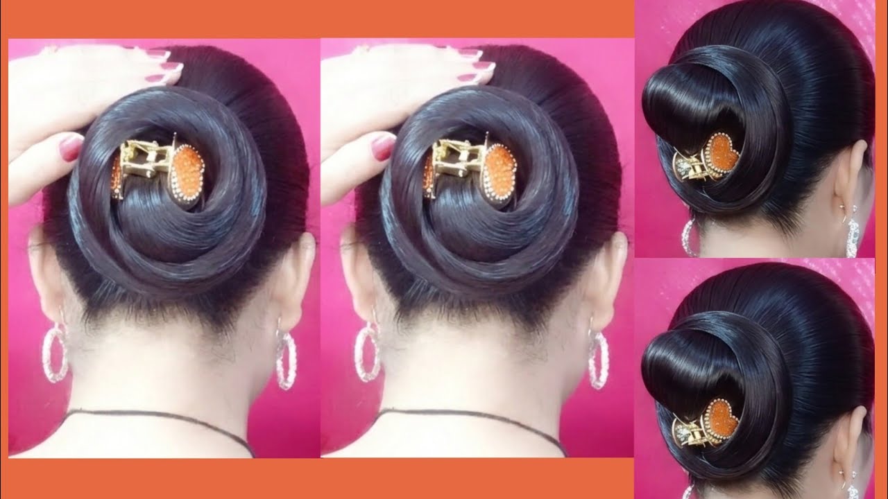 Very Simple & Unique Bun Hairstyle Tutorial With Claw clip _ Easy juda hairstyle #hairstyling #juda 