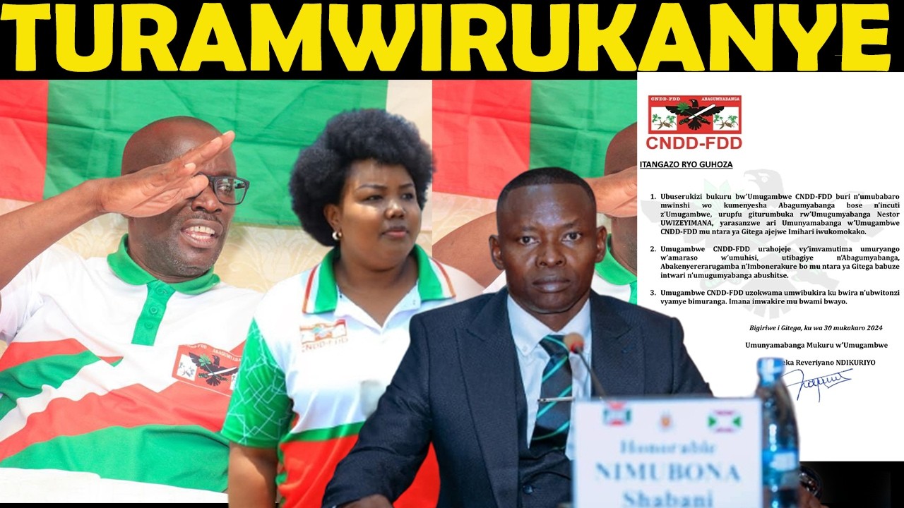 Itangazo CNDDFDD yirukanye umushingamateka Shabani Nimubona mu mugambwe|Arakurwa munama nshimgamatek