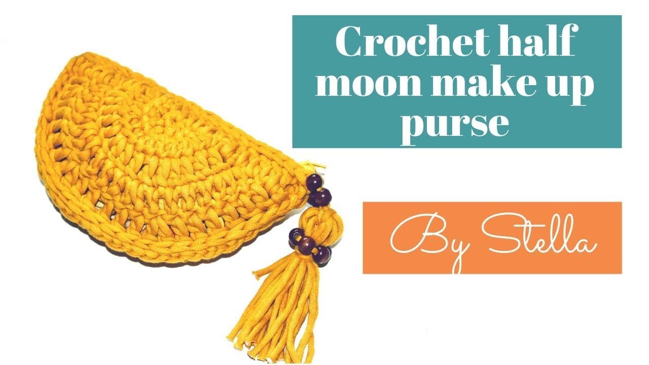 Crochet easy beginner make up purse.Easy crochet purse patterns for beginners free.By Stella