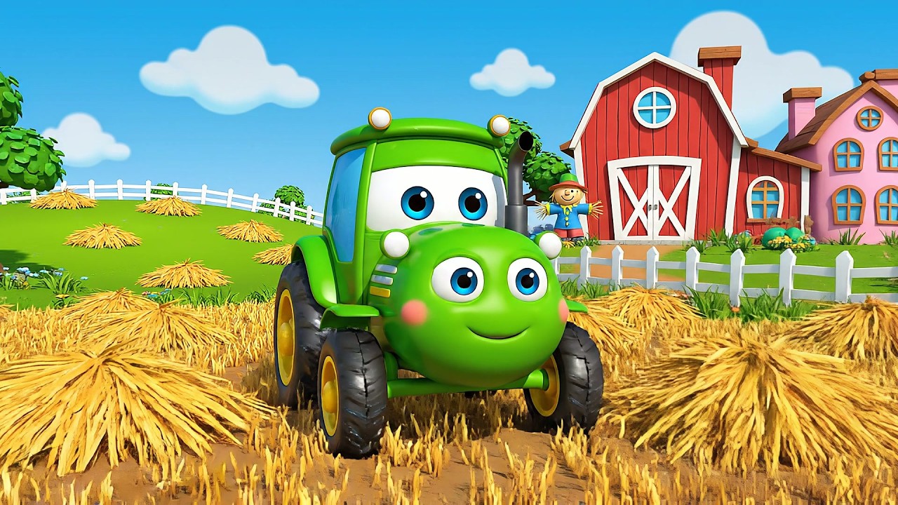 El Pequeño Tractor Verde hace Vroom Vroom | Canciones de Tractores y Granja para Niños