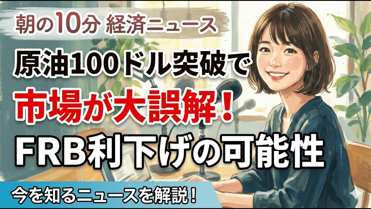 【3/12】原油100ドル突破で市場が大誤解！FRB利下げの可能性｜経済ニュース5選