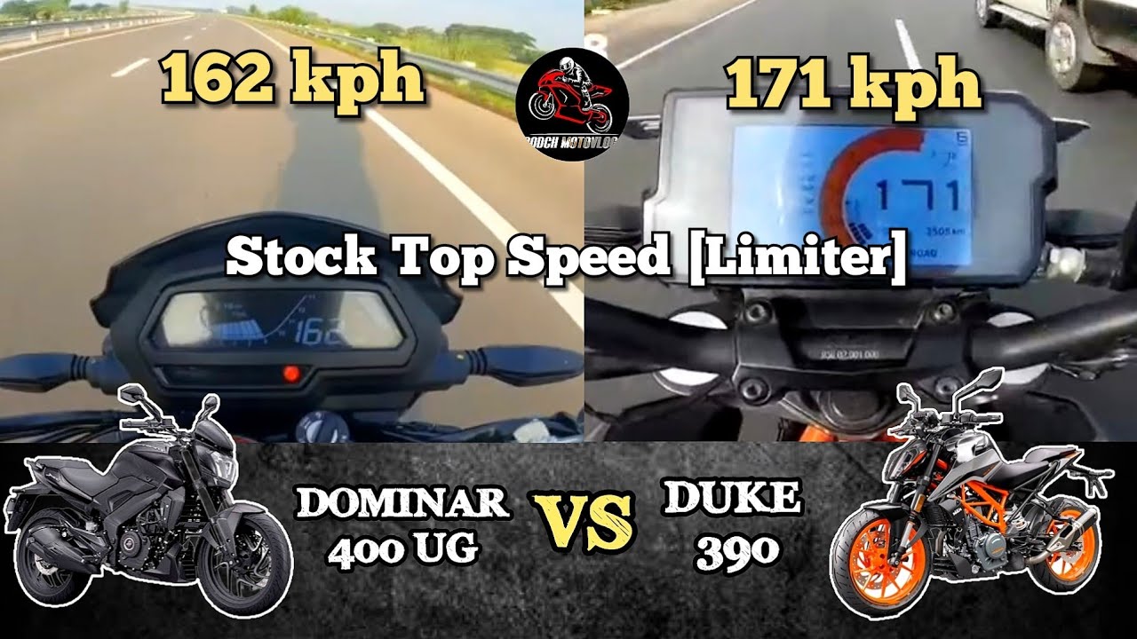 2022 Kawasaki-Bajaj Dominar 400 UG vs KTM Duke 390 | Stock Top Speed Attempt | Acceleration 🔥🔥
