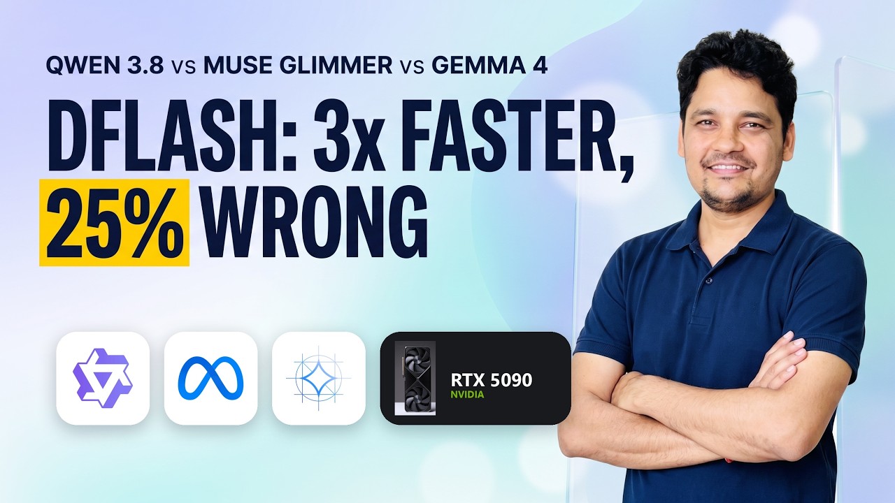 Qwen 3.8 27B vs Muse Glimmer vs Gemma 4 - DFlash Made Glimmer 3x Faster