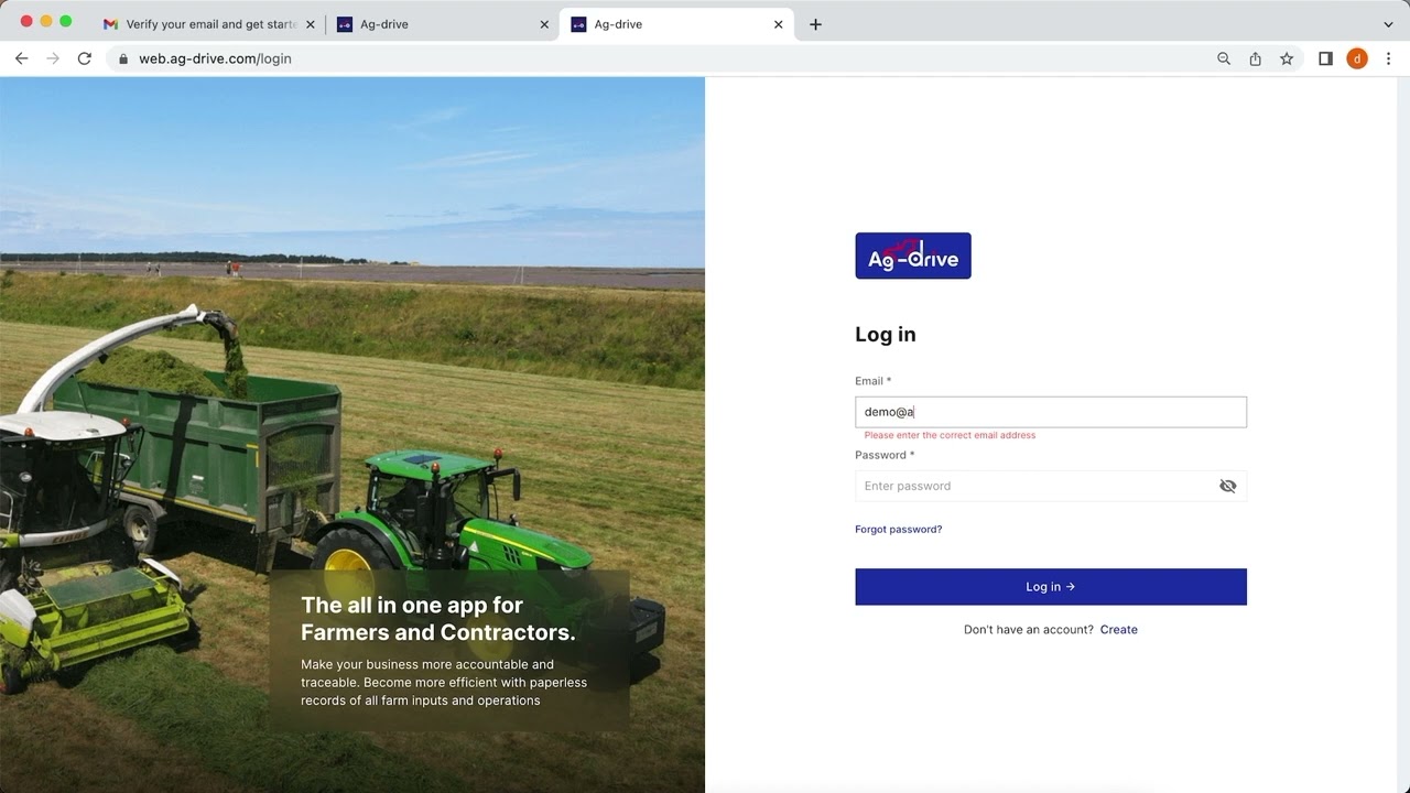 Ag-drive tutorial: Sign up & profile setup