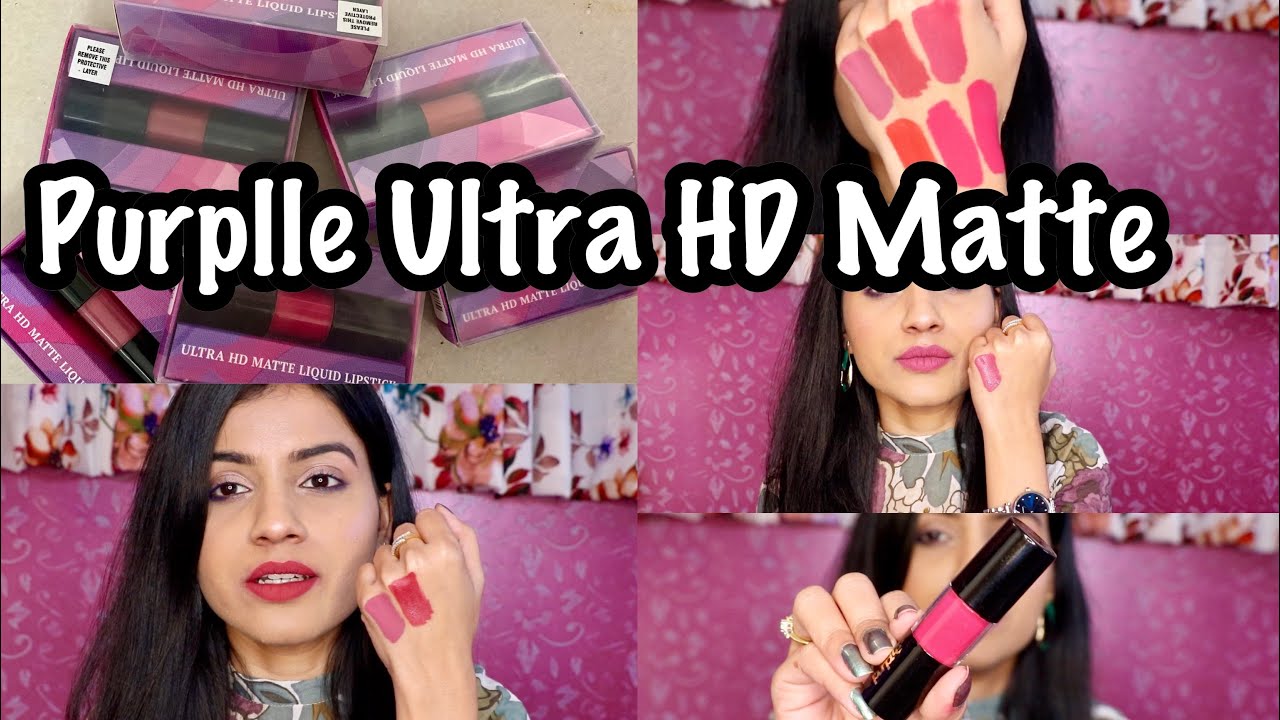 Purplle Ultra HD Matte Liquid Lipstick Swatches & Review | Purplle Liquid Lipsticks Lip Swatches
