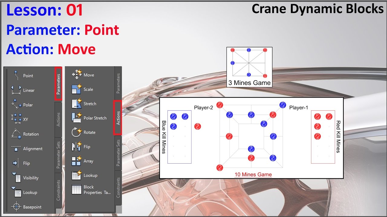 Lesson-01 How To Create Crane Dynamic Blocks (Point,Move) Urdu&Hindi