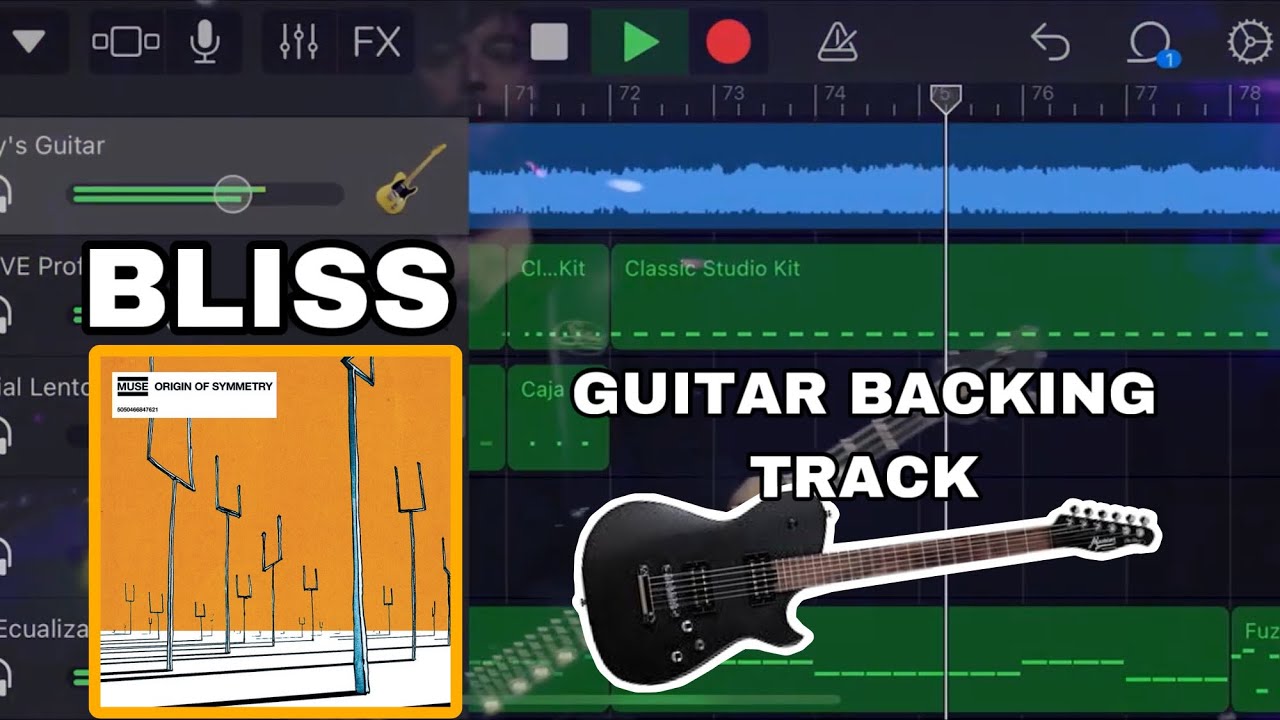 Muse - Bliss (GUITAR Backing Track - garageband cover)