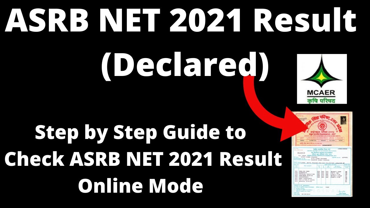 ASRB NET 2021 Result (Declared) - How to Check Officially ASRB NET 2021 Result Online Mode