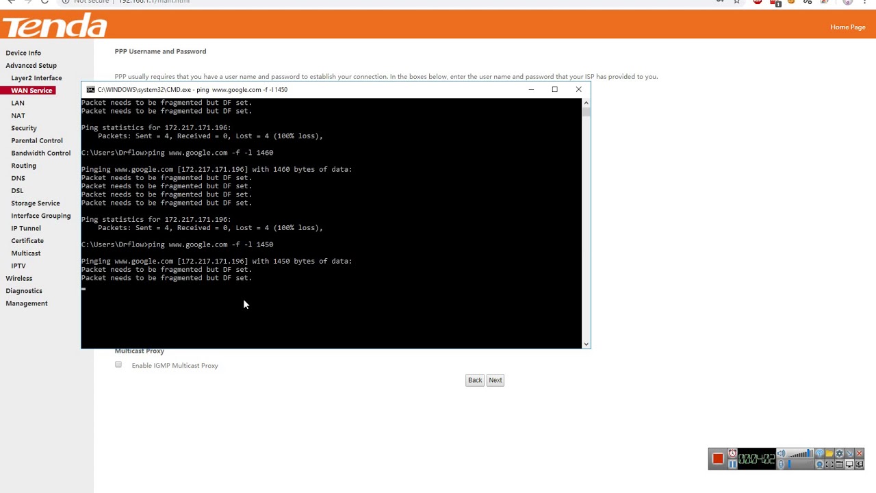 Reduce your ping by editing the MTU Number in your router