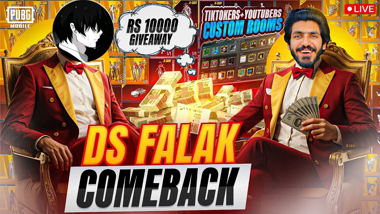 RS20000 GIVEAWAY FINALLY WAIT IS OVER DS FALAK IS HERE TIKTOKER+YOUTUBER CUSTOM ROOM + BIG SURPRIZE