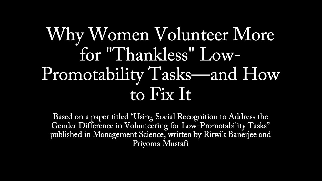 Why Women Volunteer More for 