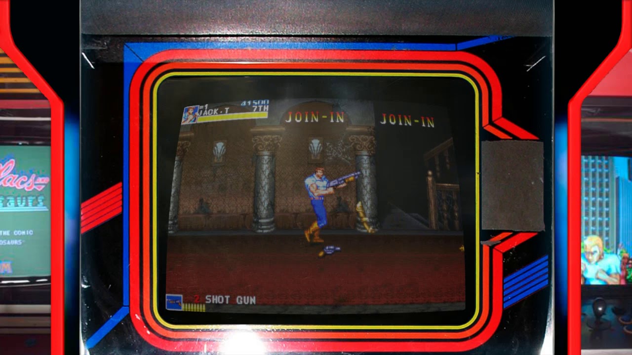 Jogando Cadillacs and Dinosaurs com filtro do MAME