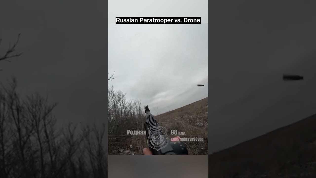 Russian Soldier Shoots Down Drone in Mid-Air!