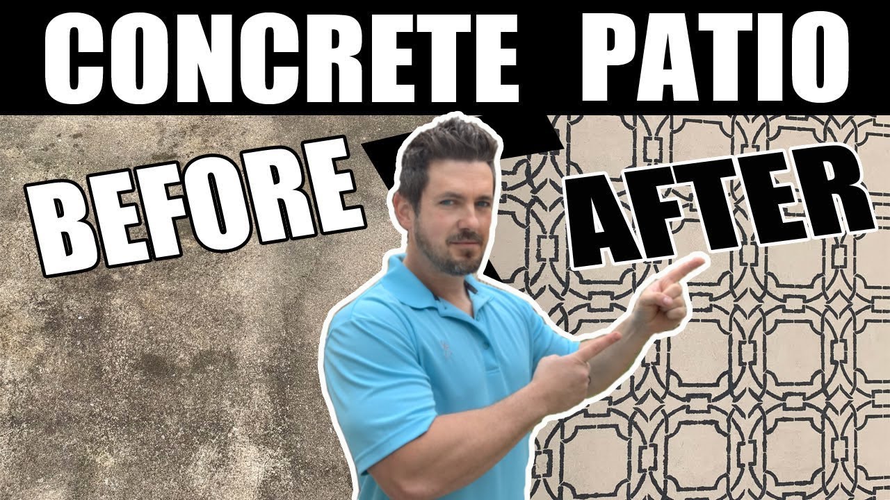 Concrete Patio Makeover! Paint and Stencil that Old, Gross, Stained Slab for a Fresh New Look!