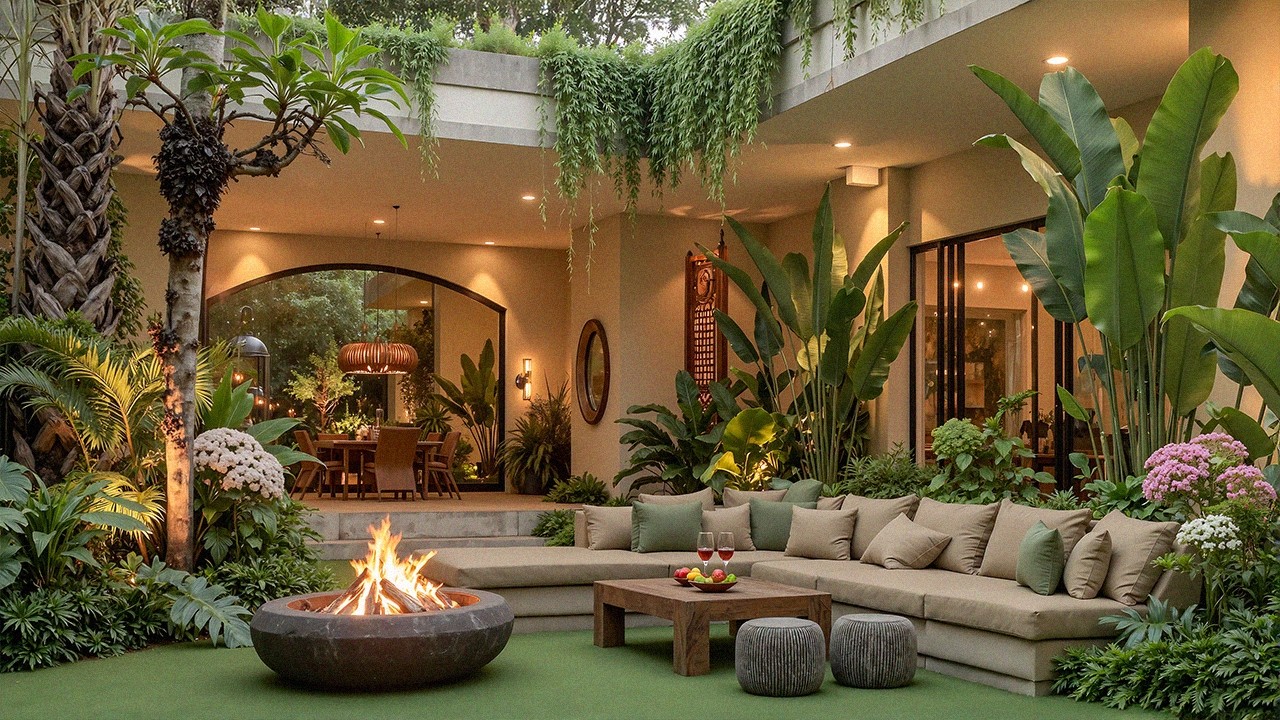 Gentle Jazz in a Green Courtyard 🌿 Soft Jazz & Fresh Calm For Positive Energy