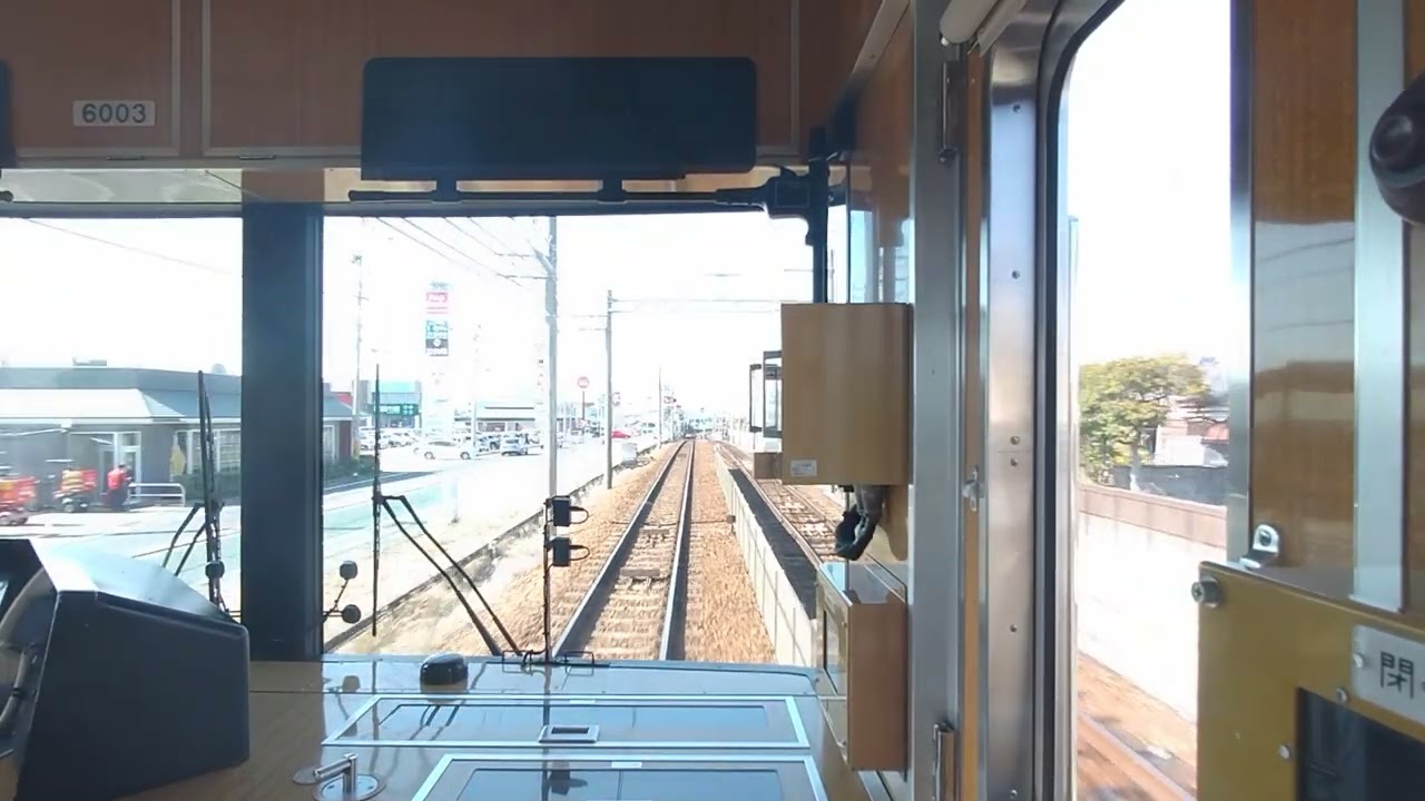 神戸電鉄粟生線 6003F準急新開地行 志染~広野ゴルフ場前駅間後面展望