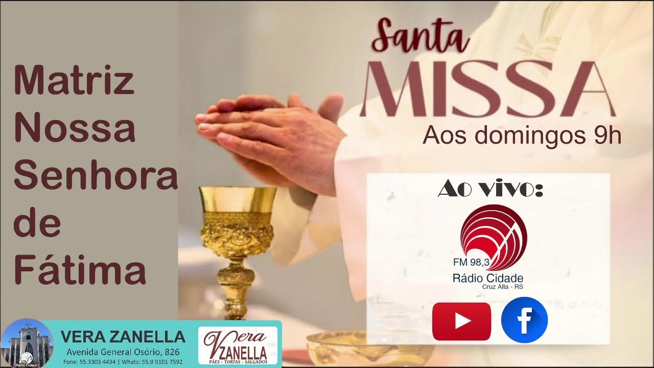 SANTA MISSA 22.02.2026 - IGREJA NOSSA SENHORA DE FÁTIMA - CRUZ ALTA - RS