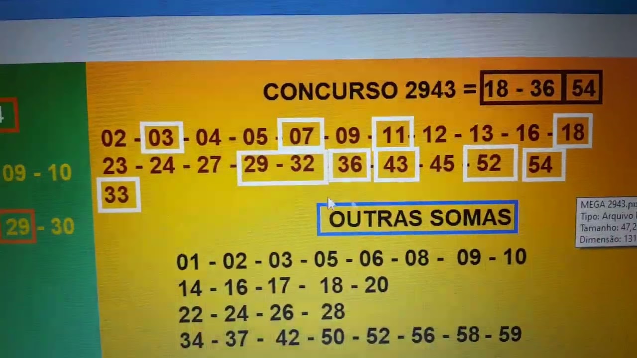 Mega Sena 2943.Dicas!!