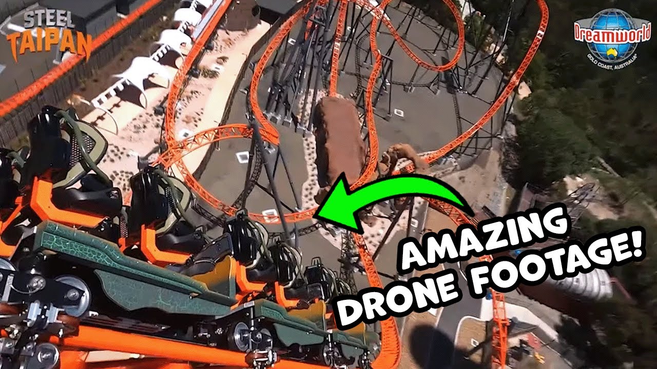 Amazing Roller Coaster Drone Footage - Steel Taipan at Dreamworld Gold Coast